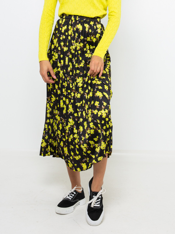 CAMAIEU Черно-жълта щампована макси пола CAMAIEU