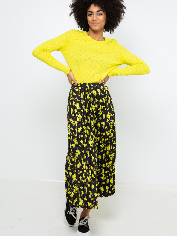 CAMAIEU Черно-жълта щампована макси пола CAMAIEU