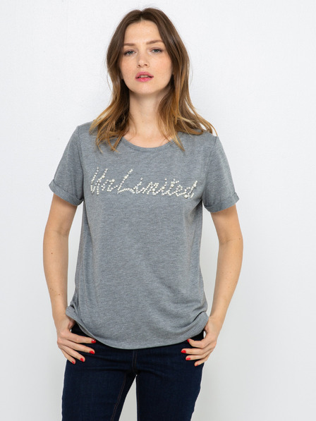 CAMAIEU Сива тениска с надпис CAMAIEU