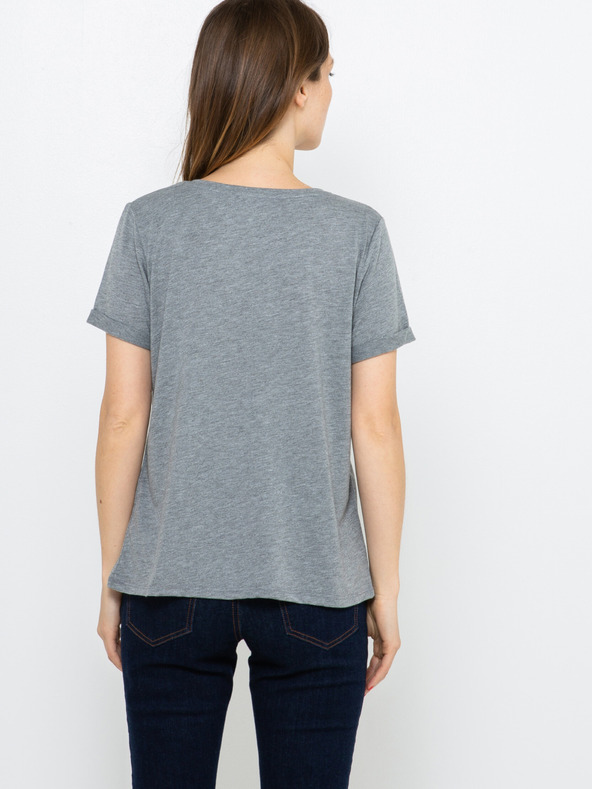 CAMAIEU Сива тениска с надпис CAMAIEU