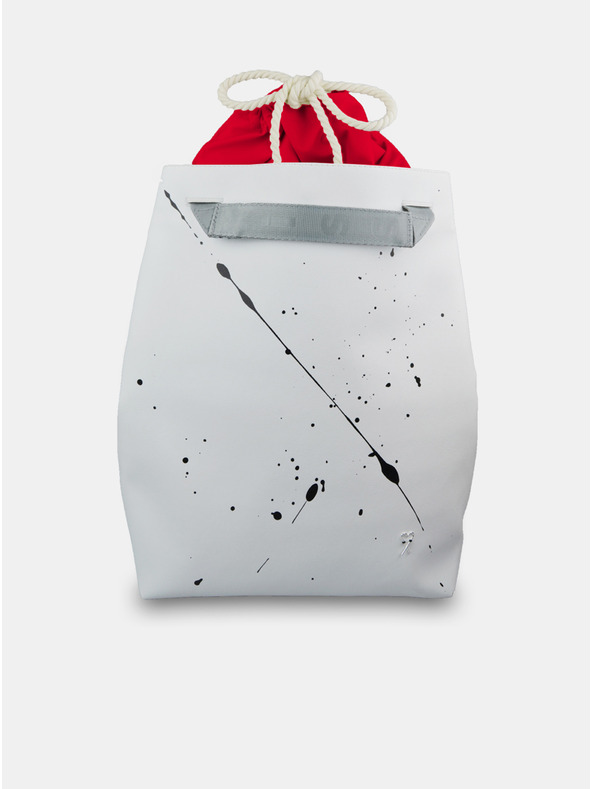 Xiss Бяла раница с шарка на жените Xiss Splashed White City Red