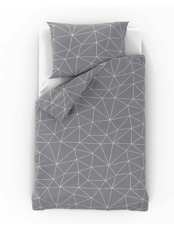 Kvalitex Памучен спален комплект NORDIC COLLECTION 140x200, 70x90cm GRID сив