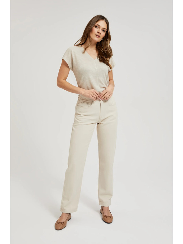 Moodo Дамски дънки Moodo – светло бежово