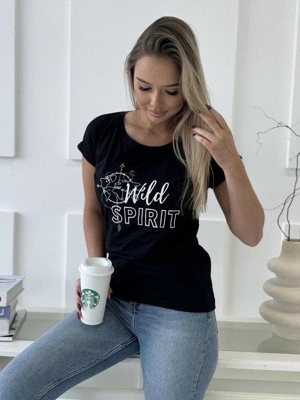 Edoti Тениска с печат - черна