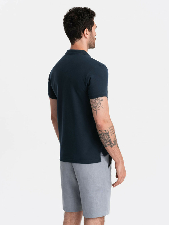 Ombre Clothing Тъмно синьо мъжко основно поло Ombre Clothing