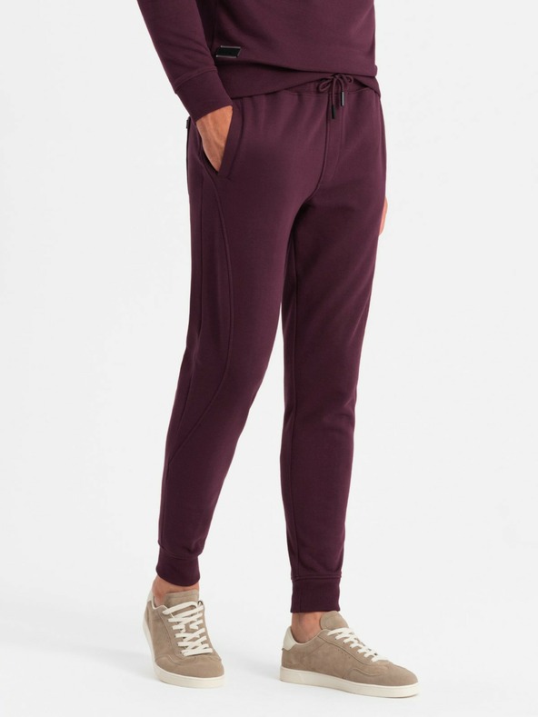 Ombre Clothing Мъжки памучен суитшърт BASIC BASIC burgundy Ombre Clothing