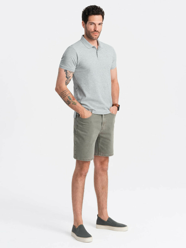 Ombre Clothing Светлосиво мъжко основно поло Ombre Clothing