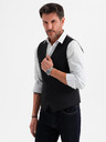 Ombre Clothing Мъжка черна костюмена жилетка с класически детайли и подплата