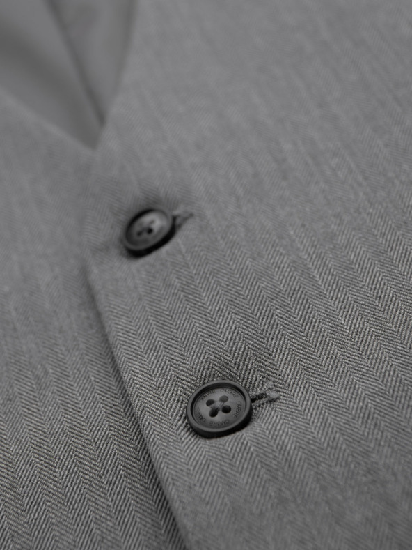 Ombre Clothing Елегантна мъжка светлосива жилетка SLIM FIT