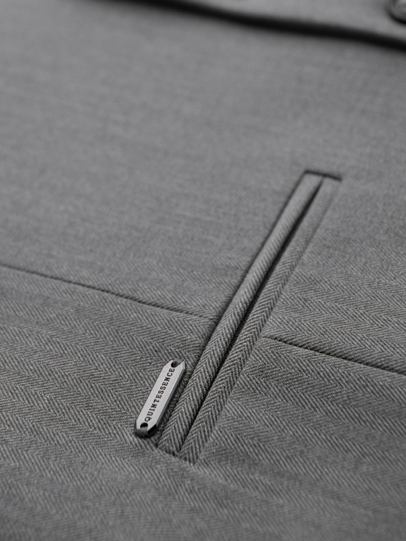 Ombre Clothing Елегантна мъжка светлосива жилетка SLIM FIT