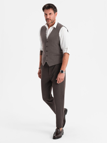 Ombre Clothing Мъжка сива елегантна жилетка SLIM FIT