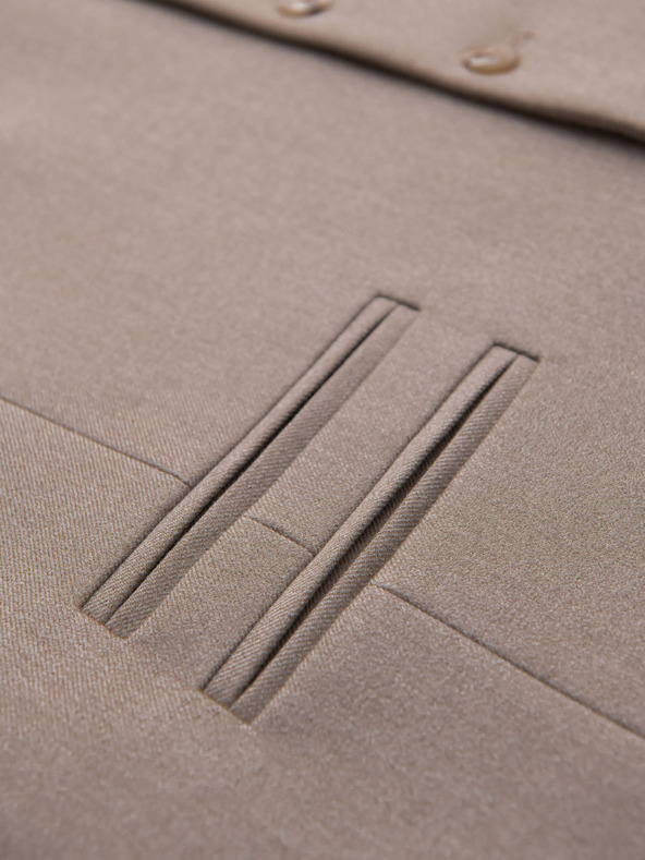 Ombre Clothing Мъжка бежова костюмена жилетка с класически детайли и подплата