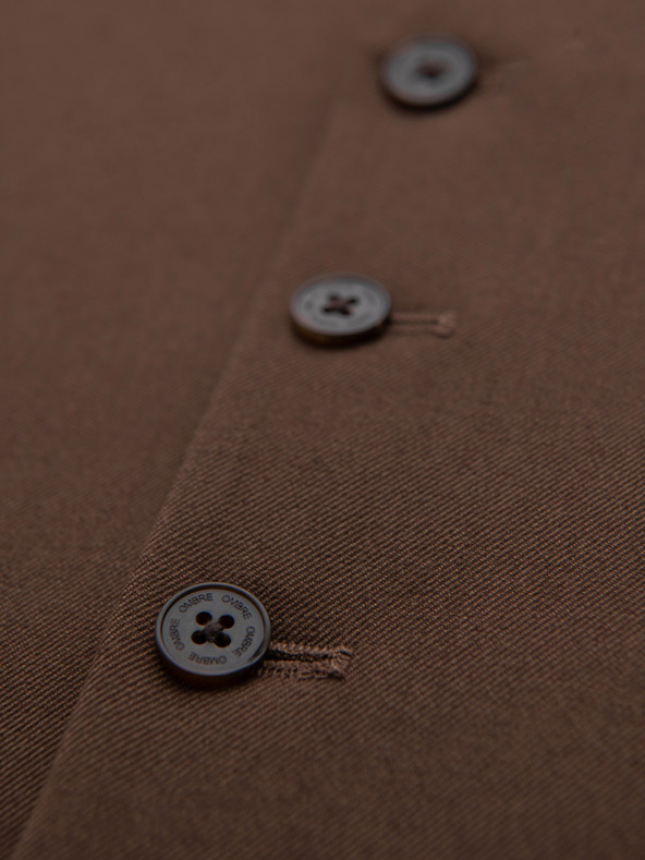 Ombre Clothing Мъжка кафява костюмена жилетка с класически детайли и подплата