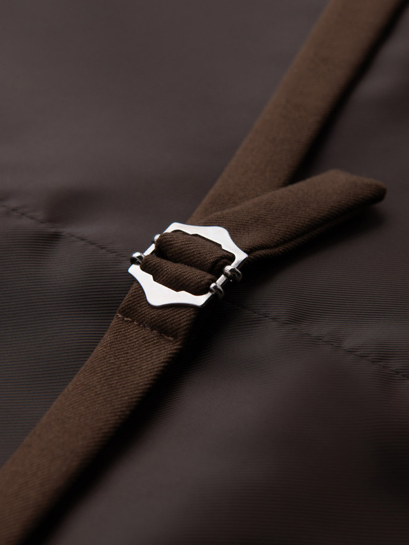 Ombre Clothing Мъжка кафява костюмена жилетка с класически детайли и подплата