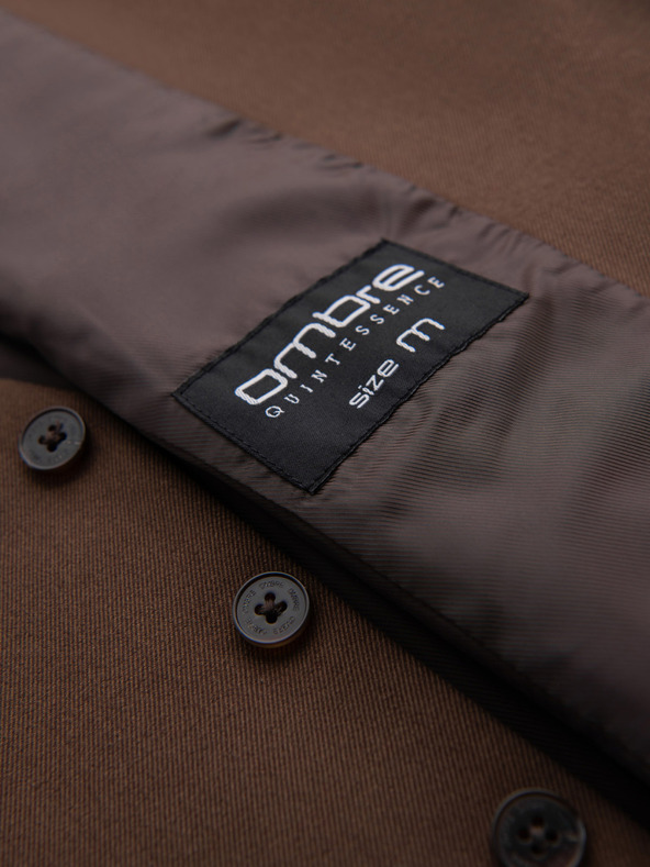 Ombre Clothing Мъжка кафява костюмена жилетка с класически детайли и подплата