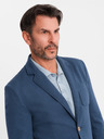 Ombre Clothing Мъжко синьо сако SLIM с фина текстура