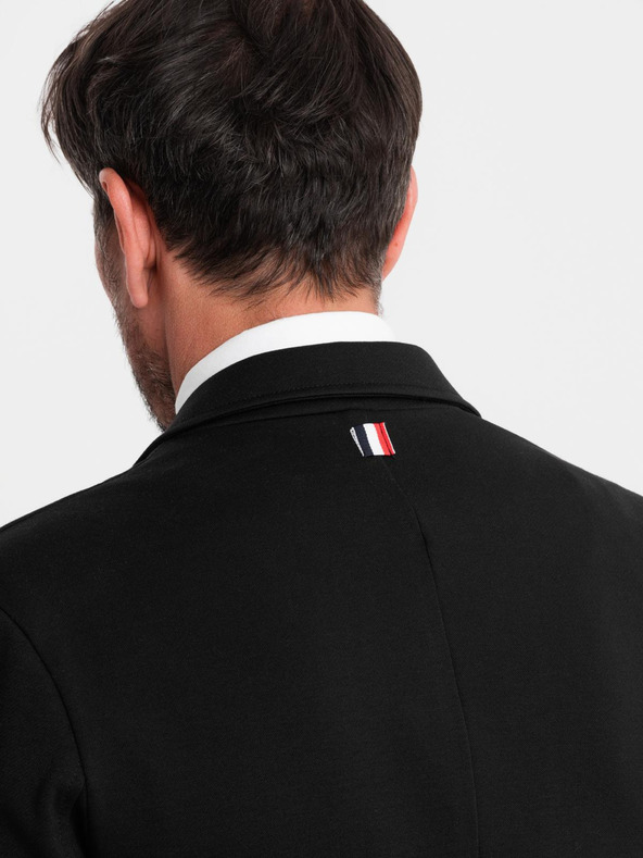 Ombre Clothing Мъжко черно сако SLIM с фина текстура