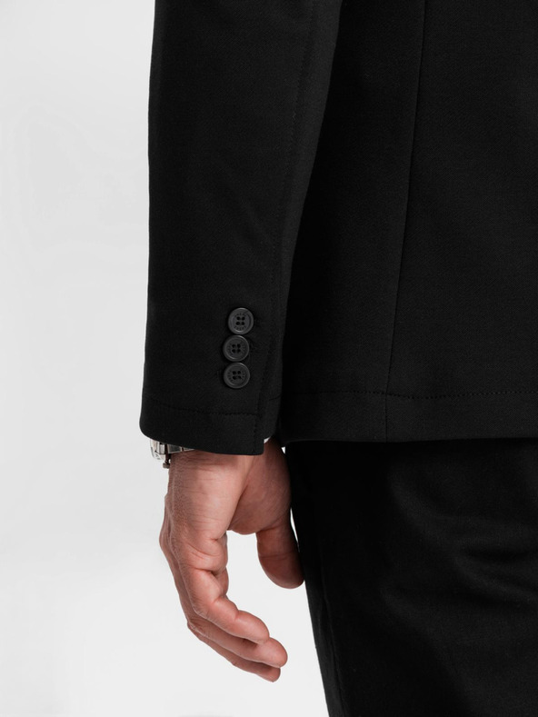 Ombre Clothing Мъжко черно сако SLIM с фина текстура