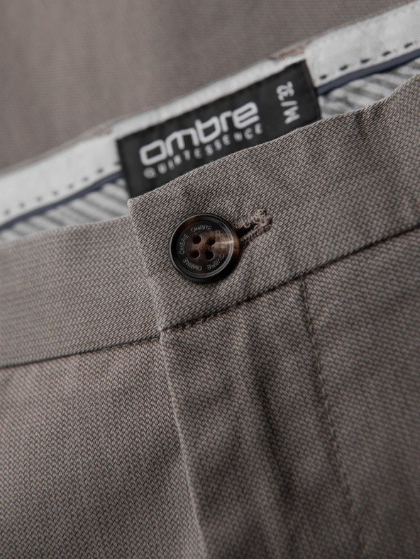 Ombre Clothing Мъжки чино панталони REGULAR FIT с фина структура - сиви