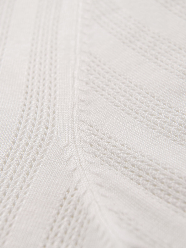 Ombre Clothing Мъжка поло тениска с цип при деколтето - бяла