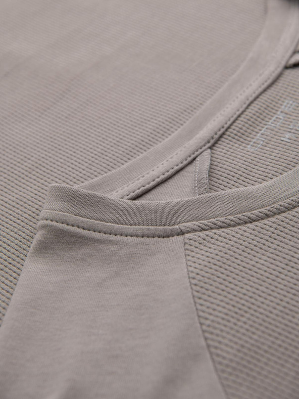 Ombre Clothing Мъжка сива памучна тениска с дълъг ръкав