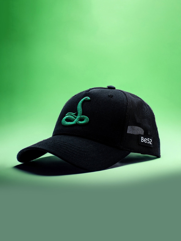 Be52 Be52 Snake шапка с козирка premium черна/зелена