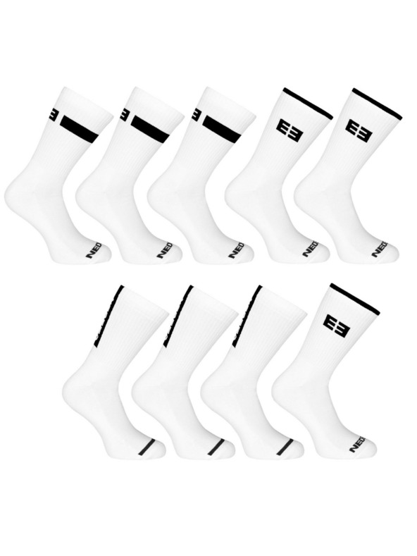 Nedeto Комплект от девет - Nedeto спортни високи бели чорапи