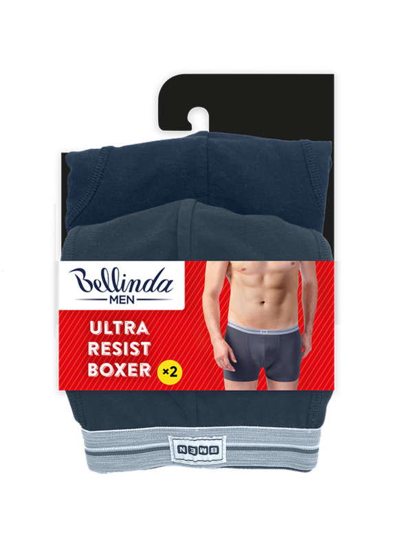 Bellinda Двоен комплект памучни боксерки - сива - синя