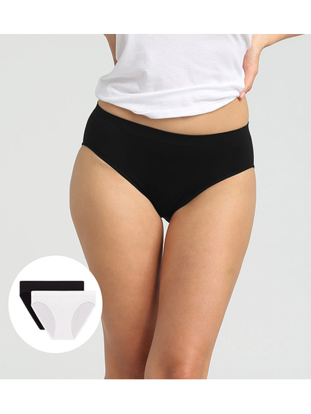 DIM Дамски безшевни гащи 2 бр. - черно - бяло
