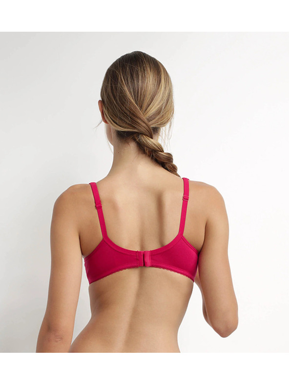 DIM Дамски сутиен от биологичен памук - червен