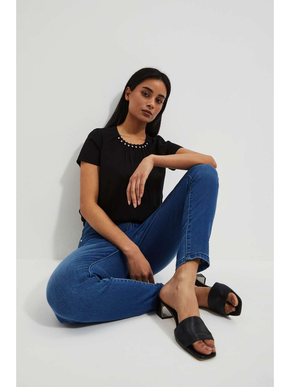 Moodo Дамски дънки Moodo – тъмно сини