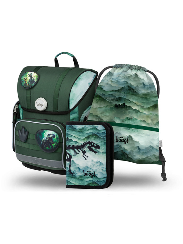 BAAGL  BAAGL СЕТ 3 Ergo Динозавър: раница, моливник, торбичка