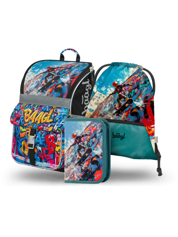 BAAGL  BAAGL СЕТ 3 Zippy Скейтпарк: раница, моливник, торбичка