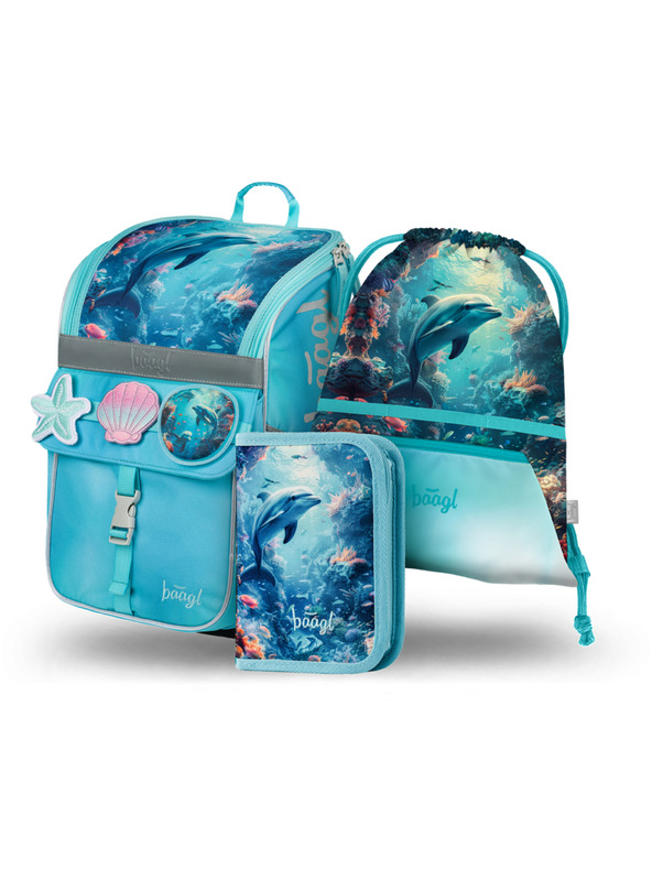 BAAGL  BAAGL СЕТ 3 Zippy Делфин: раница, моливник, торбичка