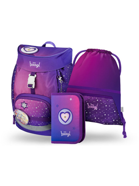 BAAGL  BAAGL КОМПЛЕКТ 3 AIRY Коне сърце: раница, моливник, торбичка