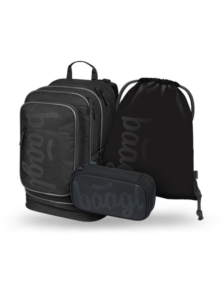 BAAGL  BAAGL СЕТ 3 Cubic Uni черен: раница, моливник, торбичка