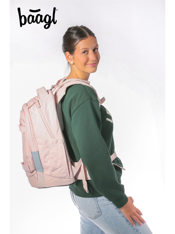 BAAGL  BAAGL КОМПЛЕКТ 3 Skate max Кремава: раница, моливник, торбичка