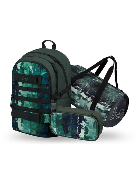 BAAGL  BAAGL КОМПЛЕКТ 3 Skate Forest: раница, моливник, спортна чанта