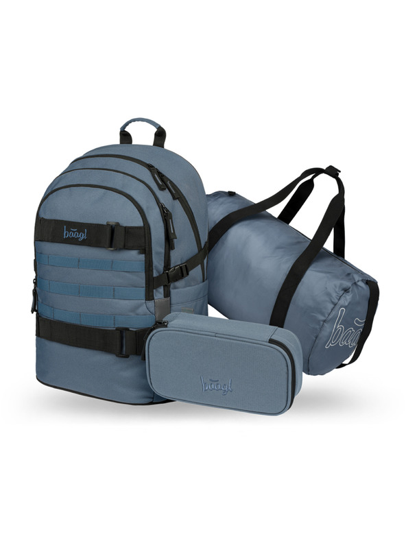 BAAGL  BAAGL КОМПЛЕКТ 3 Skate Dust Blue: раница, моливник, спортна чанта