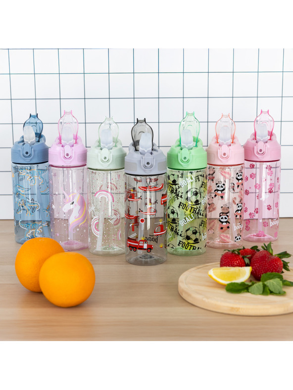 BAAGL  BAAGL Тританова бутилка за пиене с сламка Динозавър 500 мл