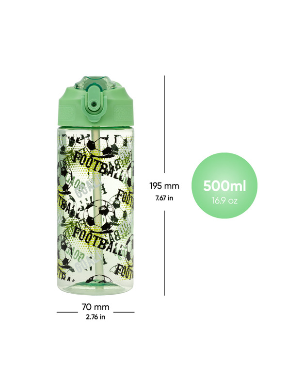 BAAGL  BAAGL Тританова бутилка за пиене с сламка Футбол 500 мл
