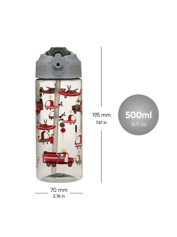 BAAGL  BAAGL Тританова бутилка за пиене с сламка Спасители 500 мл