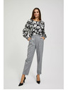 Moodo Черно-бяла флорална блуза Moodo