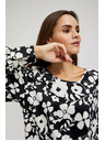 Moodo Черно-бяла флорална блуза Moodo