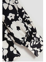 Moodo Черно-бяла флорална блуза Moodo