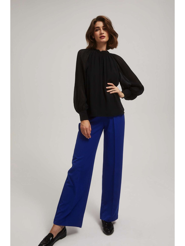 Moodo Черна блуза с прозрачни ръкави