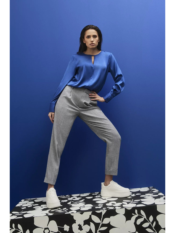 Moodo Синя лъскава блуза Moodo