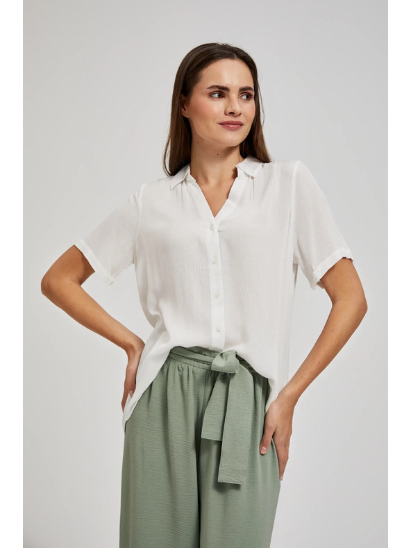 Moodo Бяла прозрачна риза Moodo