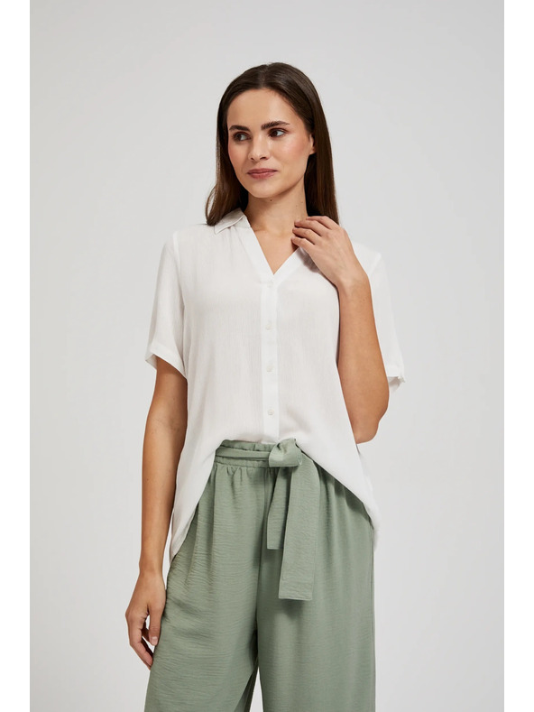 Moodo Бяла прозрачна риза Moodo