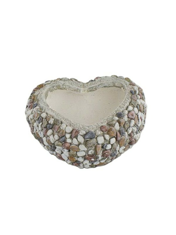 Casa de Engel Градинска саксия с камъни - сърце (полирезин), 0/3